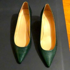 J.Crew leather lizard embossed heels NWT